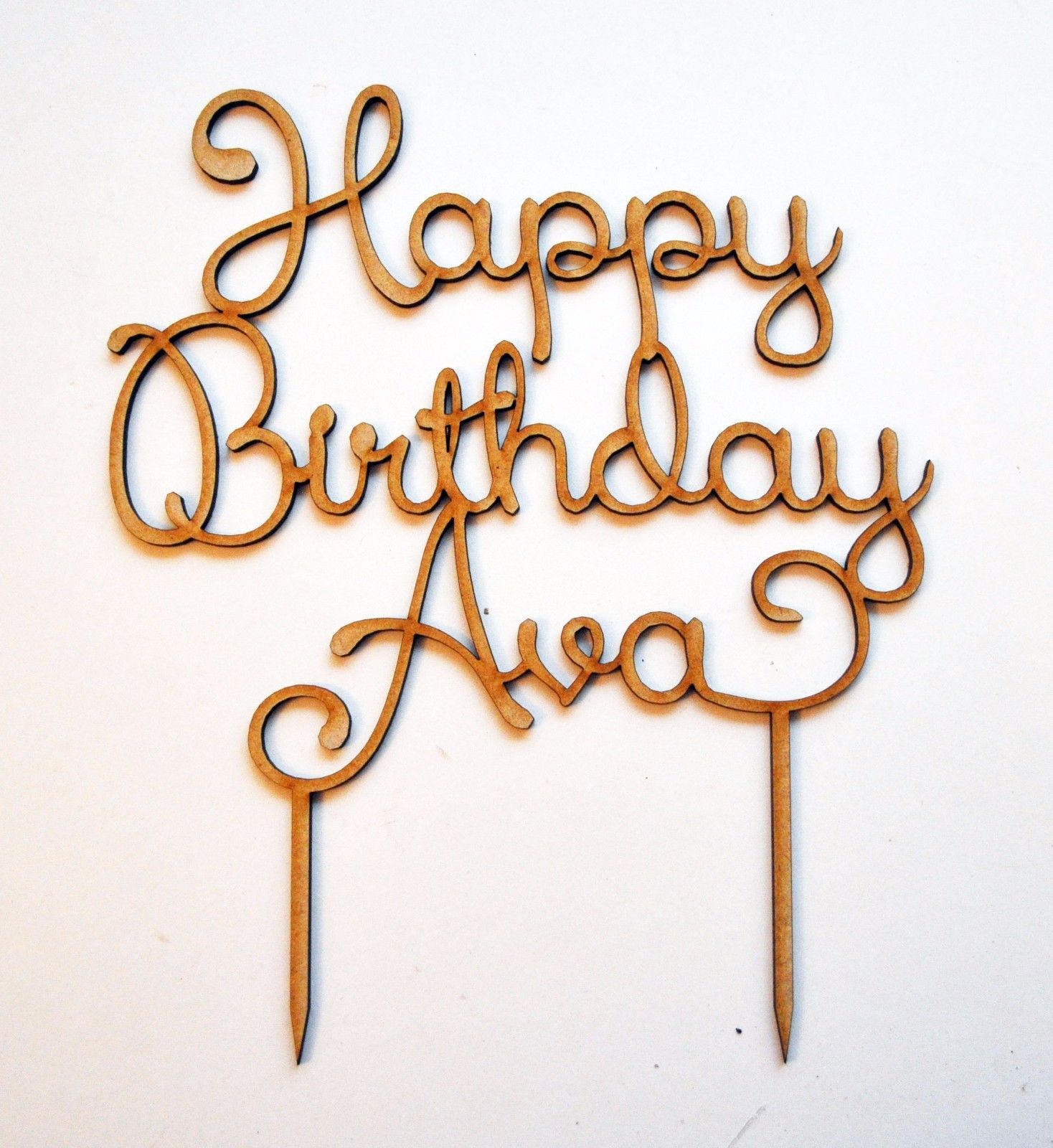 Personalised Happy Birthday Sign Cake Topper Laser cut wood