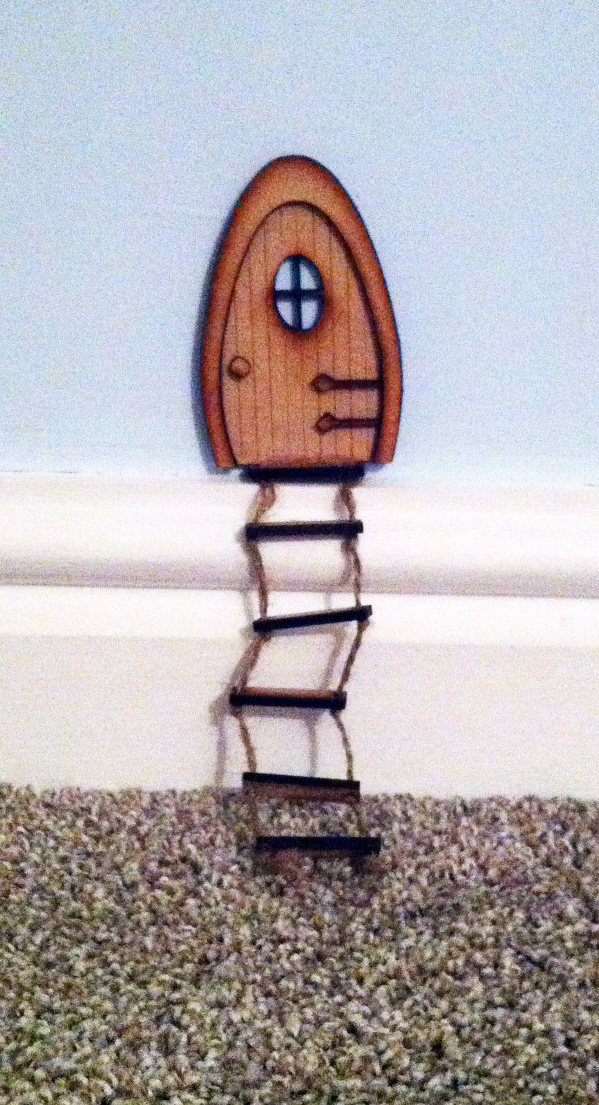 Fairy Door with string ladder Elf Wooden Laser Cut Fairies Pixies Handmade - Image 2