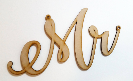 Wedding Mr and Mrs Chair Signs Props Hanging Laser Cut Wood